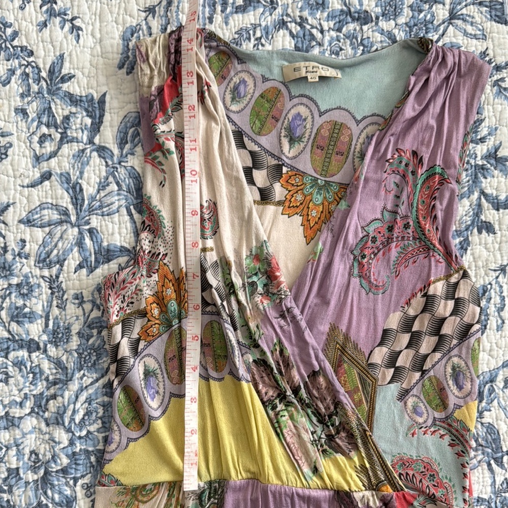 Etro Patterned Ruched Midi Sundress - Picture 8 of 8